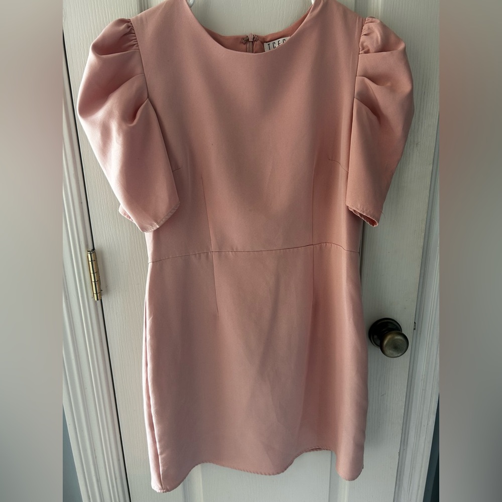 Short sleeve, pink mini dress